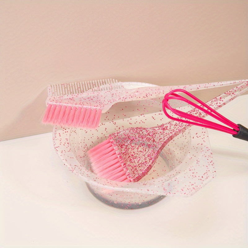 Hair Styling & Highlight Set: Dyeing Comb & Brush, Pearl Handle, Soft Bristles