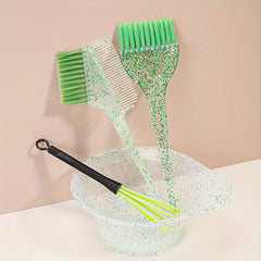 Hair Styling & Highlight Set: Dyeing Comb & Brush, Pearl Handle, Soft Bristles