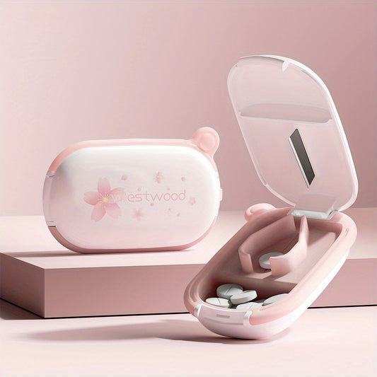Portable Pill Cutter Dispenser Stainless Steel Blade