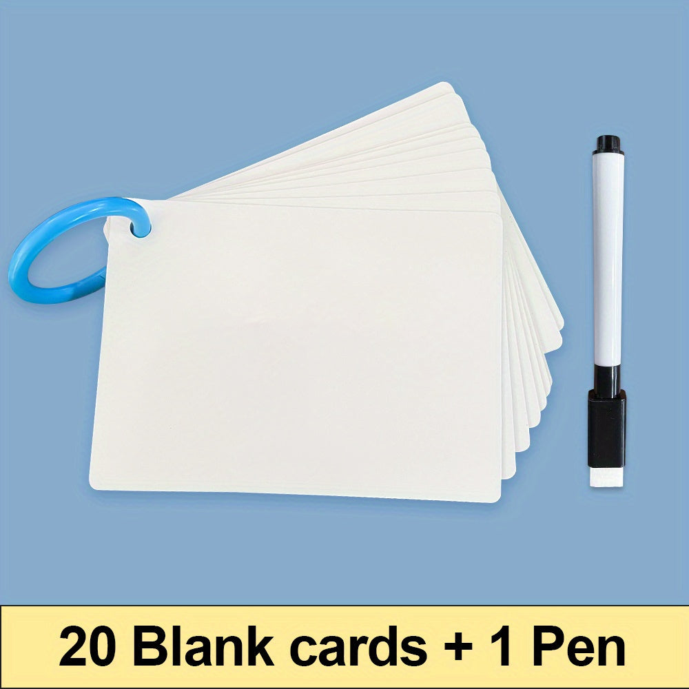 20 Pack LACHILLY Reusable Flash Cards Double Sided Dry Erase DIY Vocab