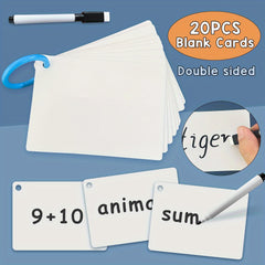 20 Pack LACHILLY Reusable Flash Cards Double Sided Dry Erase DIY Vocab