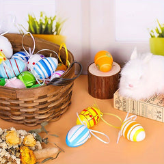 12pcs Easter Egg Charms Set - Assorted Patterns for Party Decorations