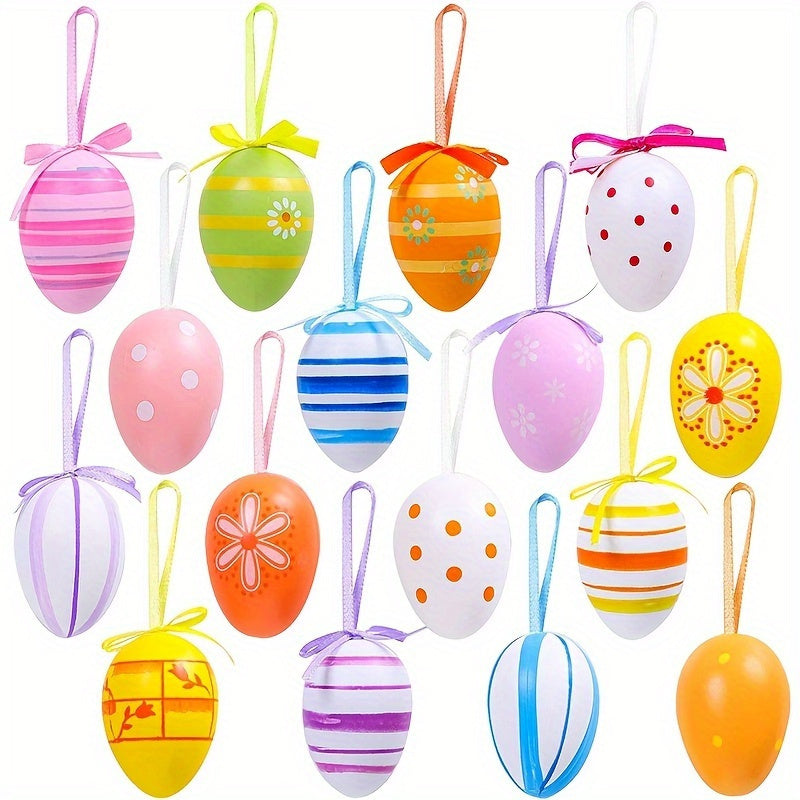 12pcs Easter Egg Charms Set - Assorted Patterns for Party Decorations