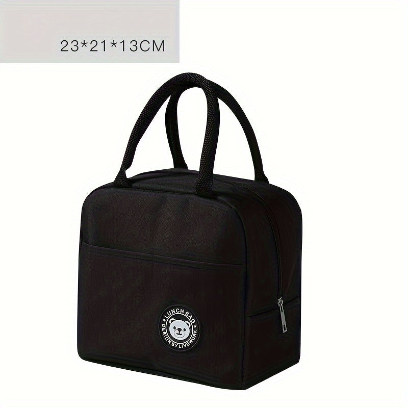 Insulated Lunch Bag Bear Pattern Waterproof Durable School Office Outdoor