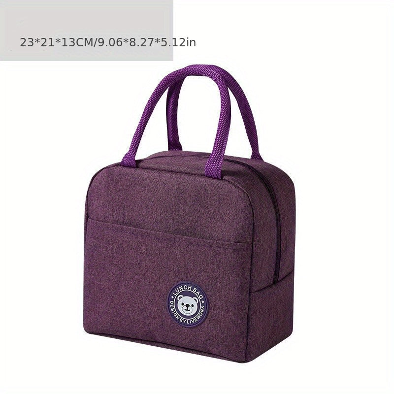 Insulated Lunch Bag Bear Pattern Waterproof Durable School Office Outdoor