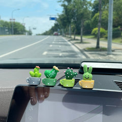 4pcs Resin Cactus Landscape Desk Decor Succulent Figurines Home & Car Ornaments