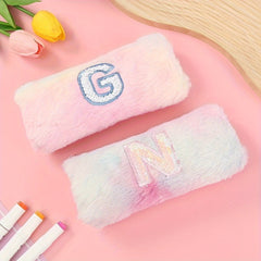 Plush Letter Stationery Bag Gradient Octagonal Pen Box