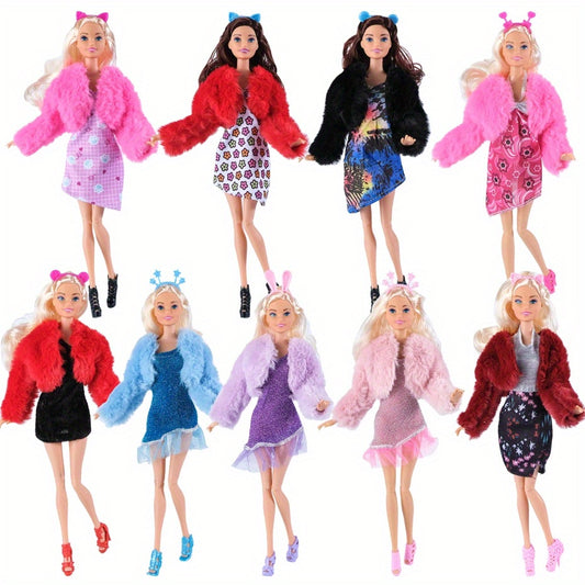Princess Noble Doll Set Pink Coat Dress Headpiece & Shoe Accessories