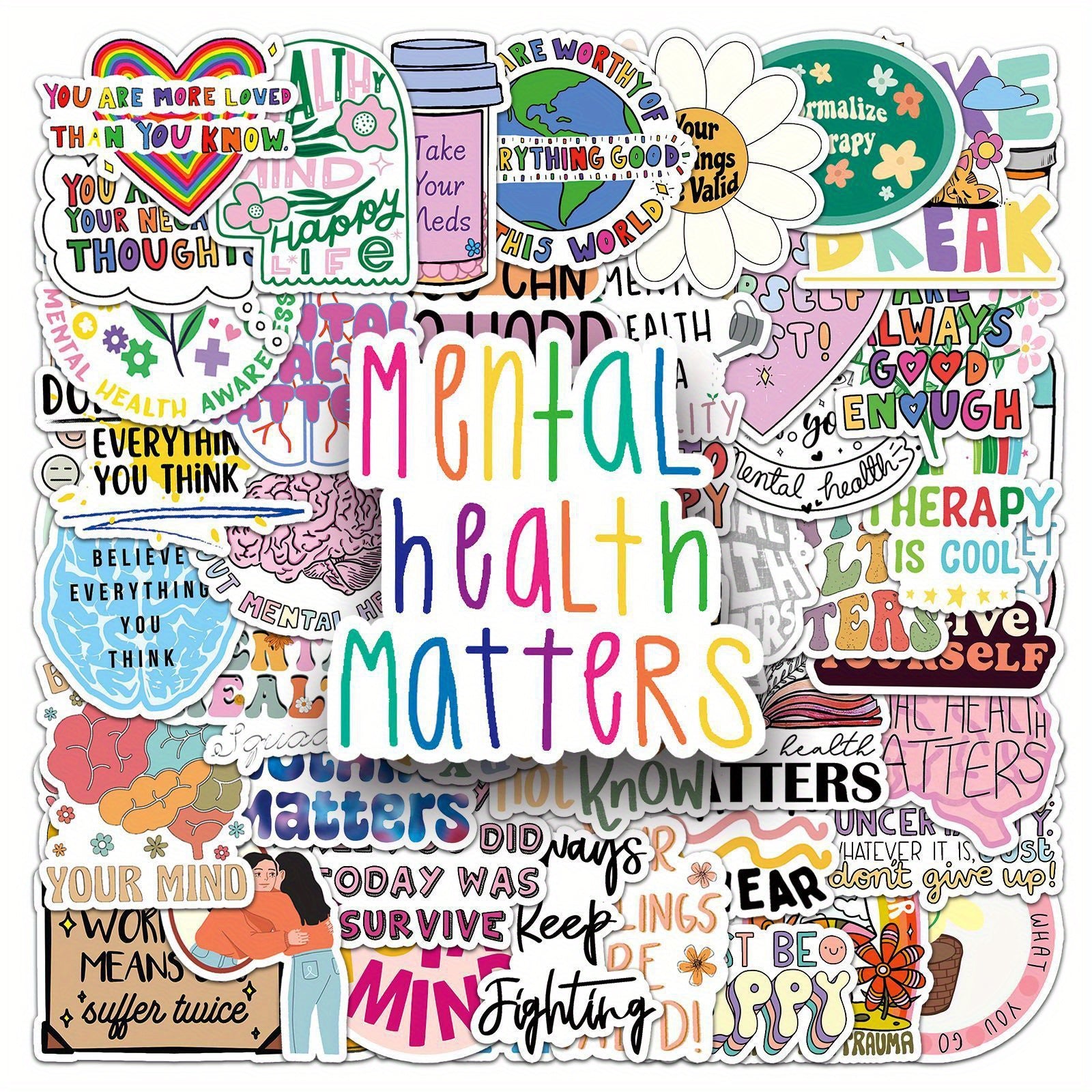 100pcs Motivational Quotes Stickers Waterproof Vinyl Decals for Laptops & More