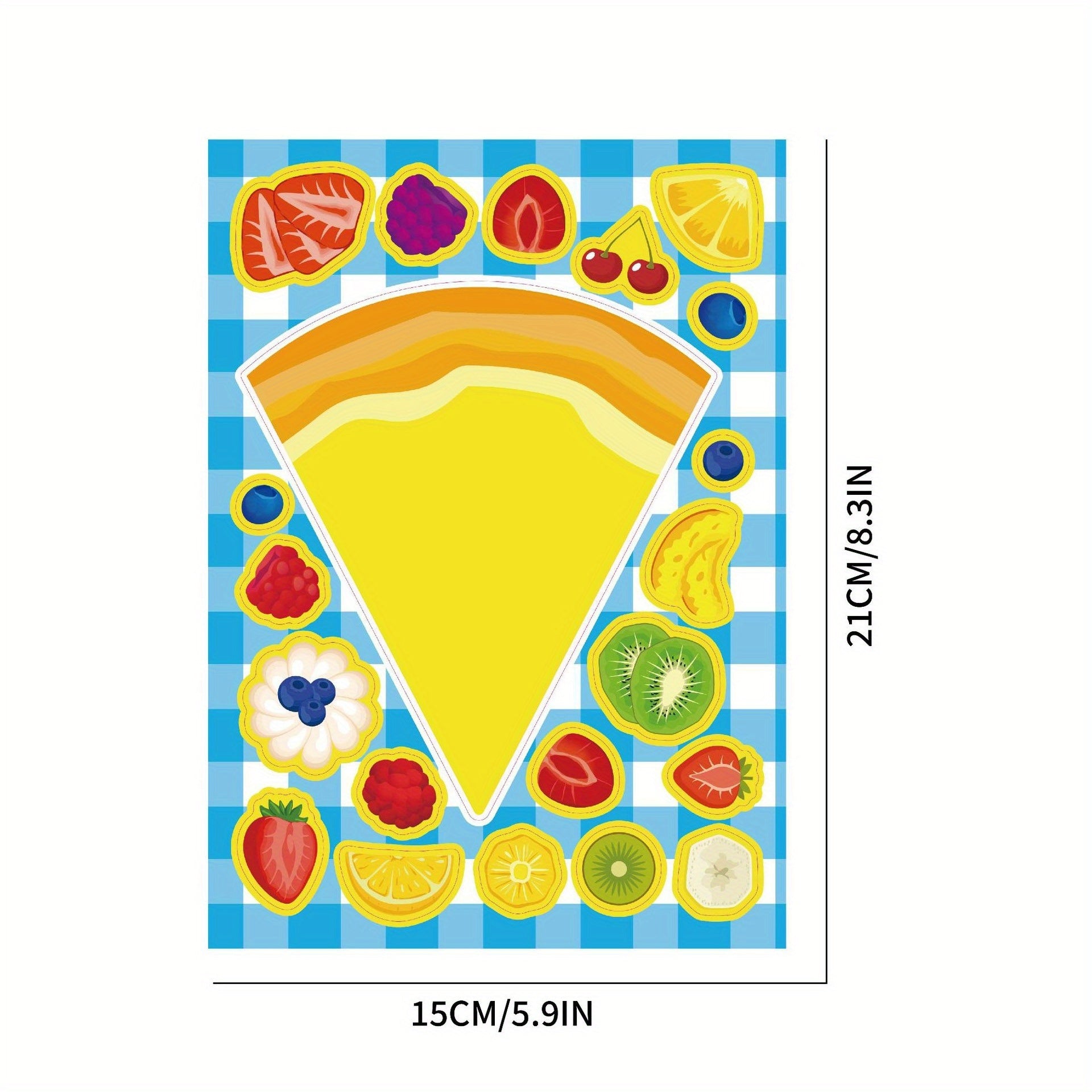 16 Pack Vinyl Cartoon Pizza Dessert DIY Stickers for Plastic Surfaces