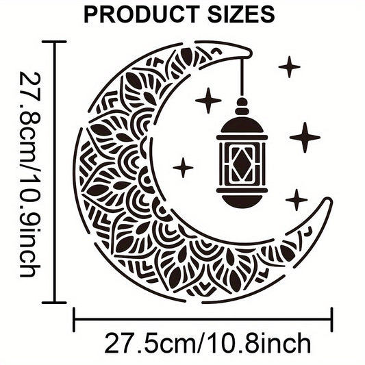 Ramadan & Eid Mubarak Moon Stencil Set 30x30cm DIY Scrapbooking Art Brush