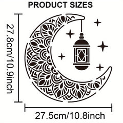 Ramadan & Eid Mubarak Moon Stencil Set 30x30cm DIY Scrapbooking Art Brush
