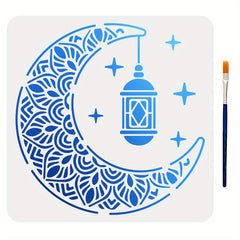 Ramadan & Eid Mubarak Moon Stencil Set 30x30cm DIY Scrapbooking Art Brush