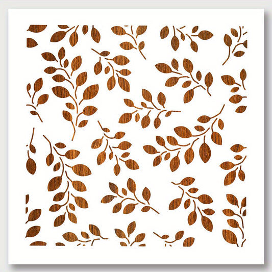 Leaf Pattern Reusable Stencil for DIY Crafts 30cm Square Template