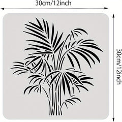 Reusable Leaf Pattern Stencil for DIY Painting - 1Pc 30x30cm