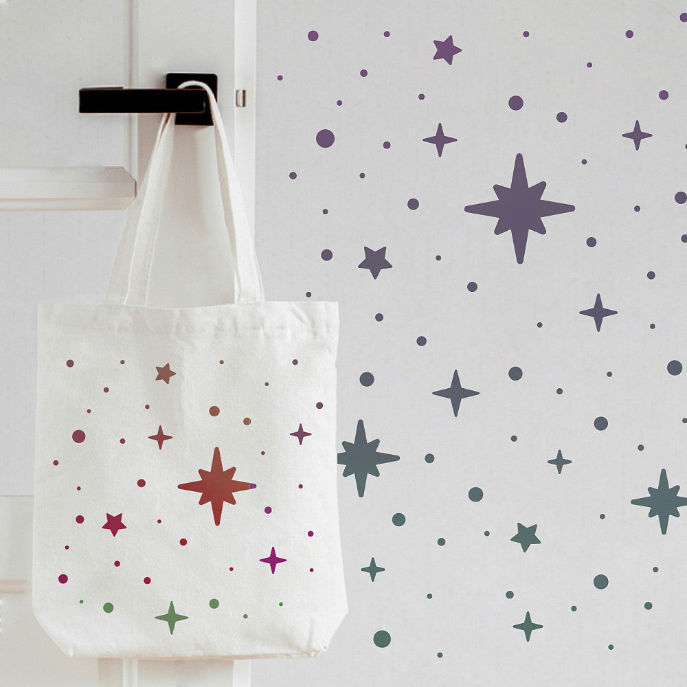 Star Pattern Painting Stencil 30x30cm Square Template for DIY Crafts