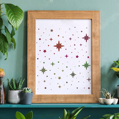 Star Pattern Painting Stencil 30x30cm Square Template for DIY Crafts