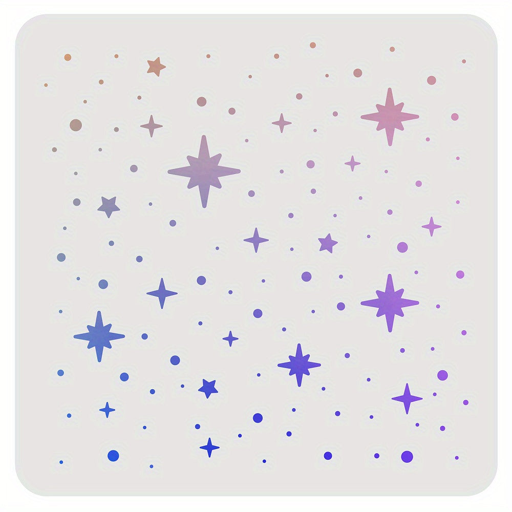 Star Pattern Painting Stencil 30x30cm Square Template for DIY Crafts