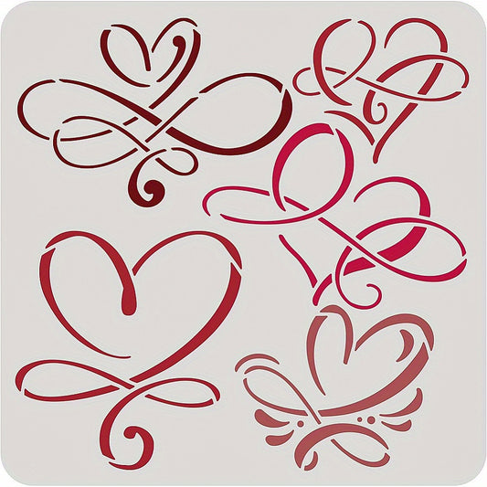 Heart Pattern Stencil 30x30 Durable PVC Painting Template Scrapbooking