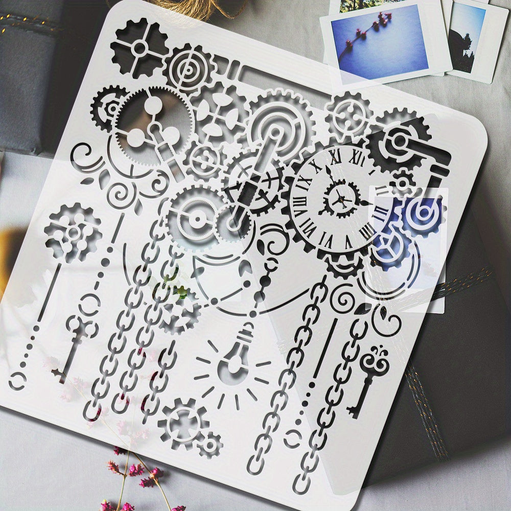 Steampunk Gear & Clock Stencil 29 Reusable Template for DIY Crafts