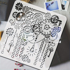 Steampunk Gear & Clock Stencil 29 Reusable Template for DIY Crafts