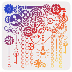 Steampunk Gear & Clock Stencil 29 Reusable Template for DIY Crafts