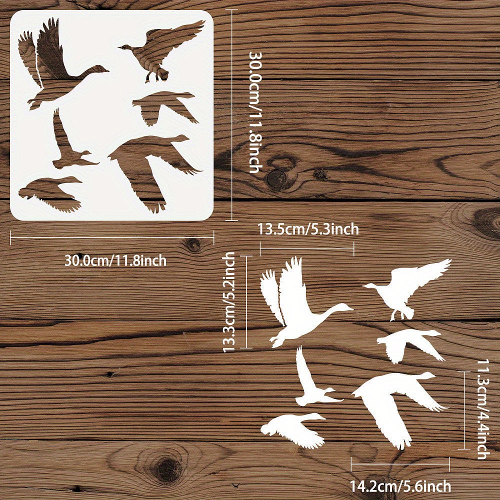 Bird Pattern Stencil for DIY Scrapbooking & Crafts - 30cm Square