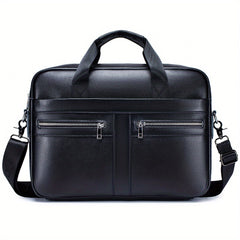 Men's Cowhide Leather Briefcase Computer Bag