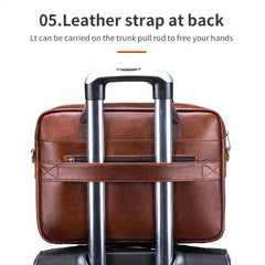 Men's Cowhide Leather Briefcase Computer Bag