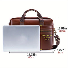 Men's Cowhide Leather Briefcase Computer Bag