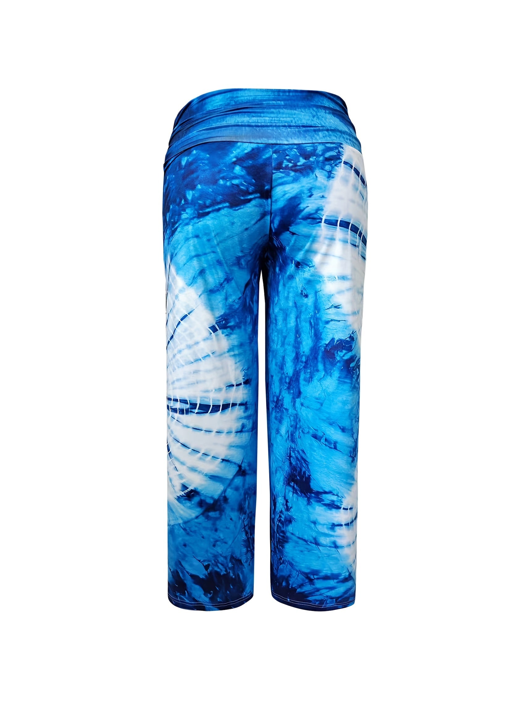  Tie Dye Ruched High Rise Wide Leg Pants