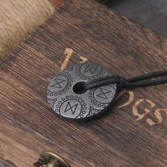 Gray Viking Rune Pendant Necklace for Men Gift