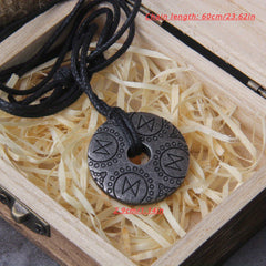 Gray Viking Rune Pendant Necklace for Men Gift