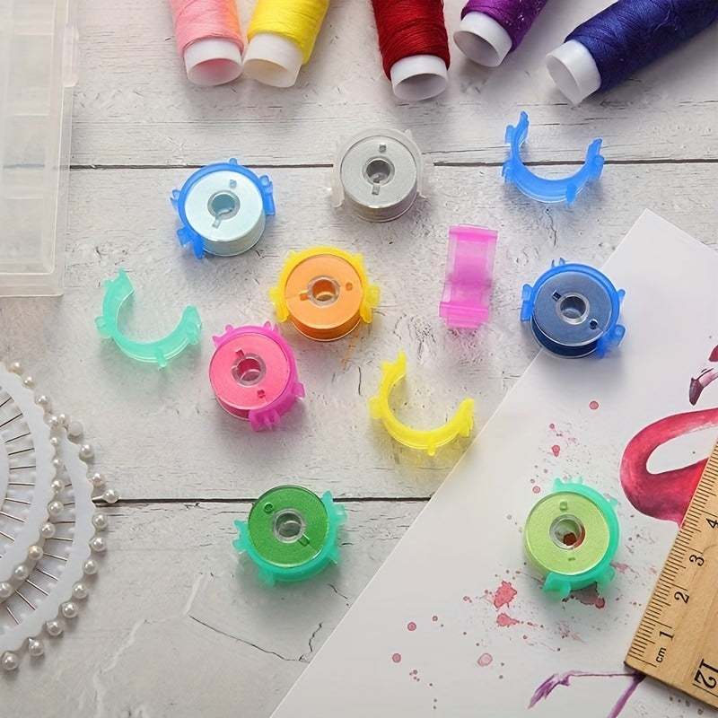 100pcs Sewing Bobbin Clips Thread Holder Organizers Multicolor Craft Accessory