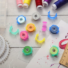 100pcs Sewing Bobbin Clips Thread Holder Organizers Multicolor Craft Accessory