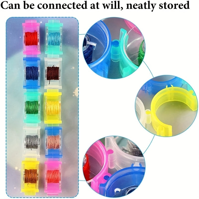 100pcs Sewing Bobbin Clips Thread Holder Organizers Multicolor Craft Accessory