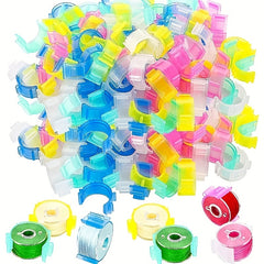 100pcs Sewing Bobbin Clips Thread Holder Organizers Multicolor Craft Accessory