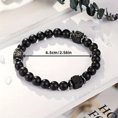 Adjustable Beaded Bracelet for Men Fashionable Stretch Band Ideal Gift