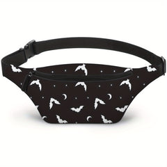 Halloween Bat Print Waist Bag for Outdoor Running