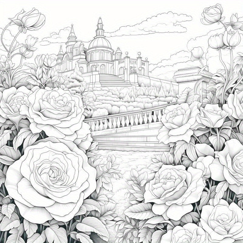 Dreamy Garden Adult Coloring Book - Relaxing Art
