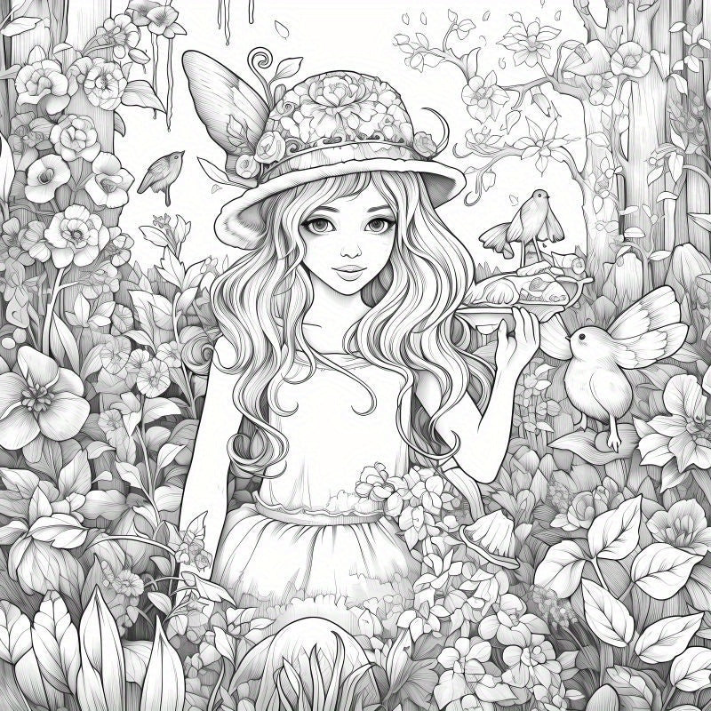Dreamy Garden Adult Coloring Book - Relaxing Art