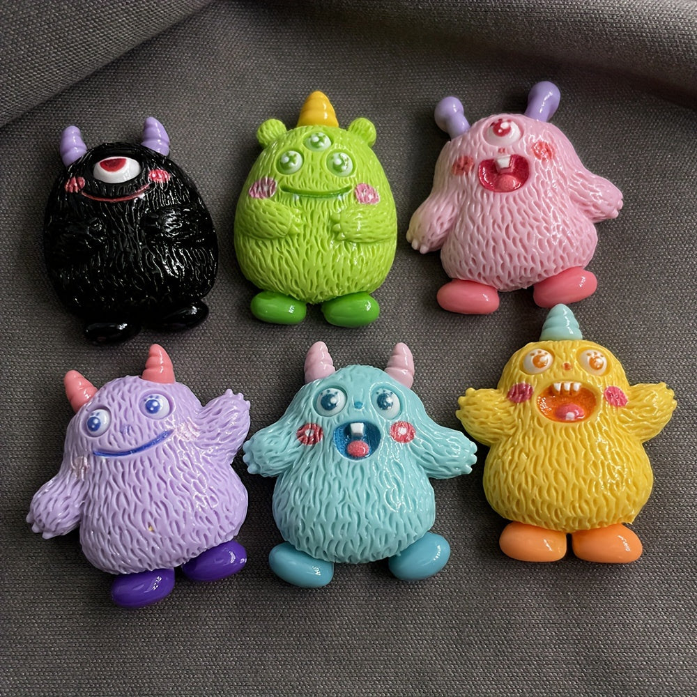 6pcs Cartoon Monster Fridge Magnets Cute Decorative ABS Refrigerator Magnets