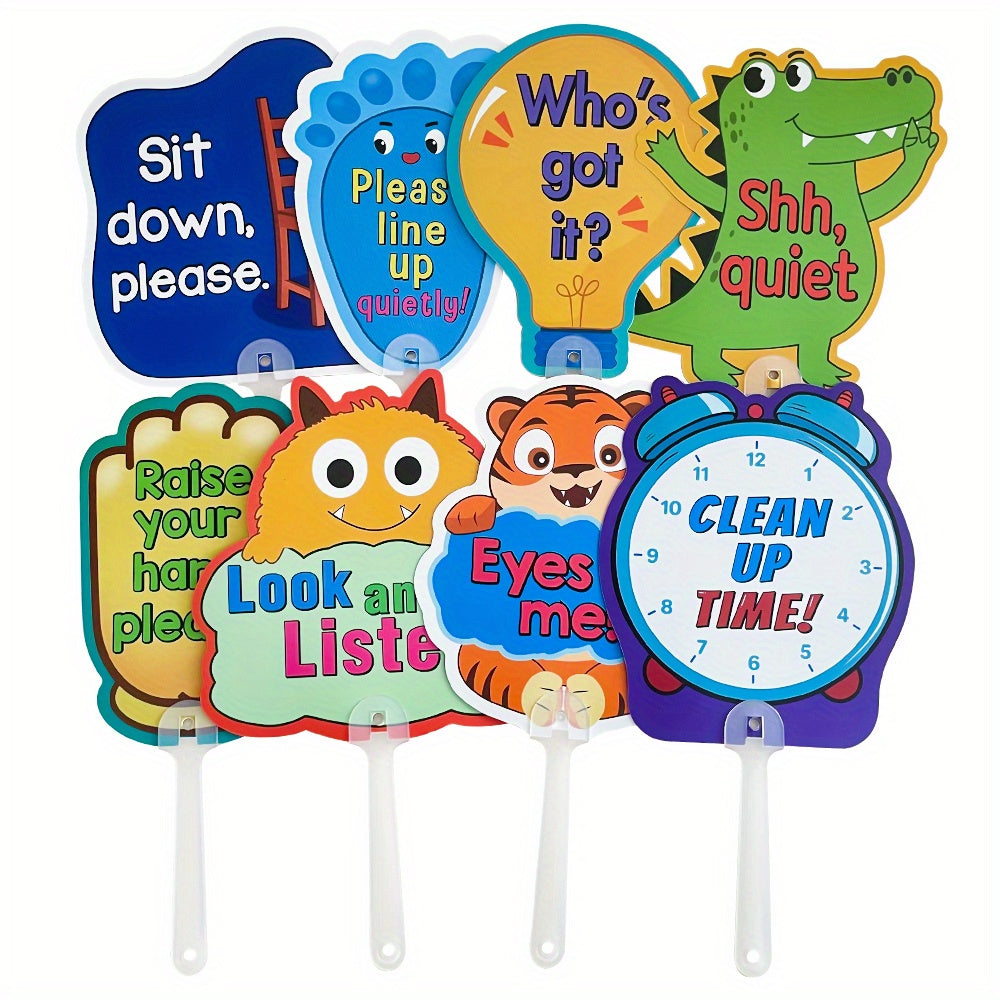 8 Pack Classroom Management Signs Double Sided Plastic Classroom Rules