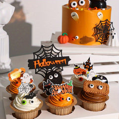 22Pcs Halloween Cupcake Toppers Set for Spooky Dessert Decorating