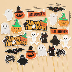 22Pcs Halloween Cupcake Toppers Set for Spooky Dessert Decorating