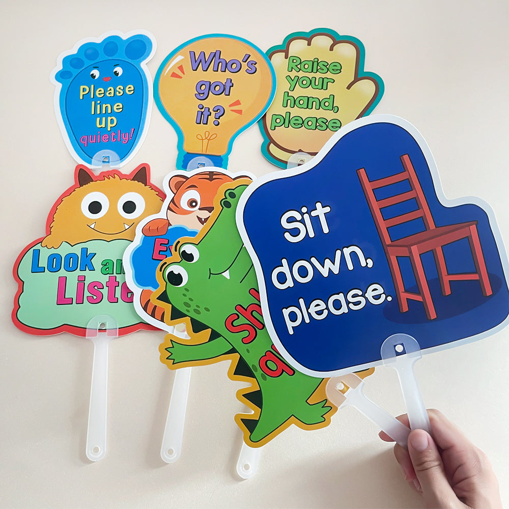 Classroom Rules Paddle Set - Teacher Action Signs - Educational Aids