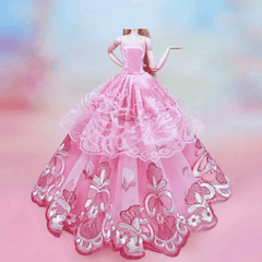 Doll Princess Ball Gown Dresses Party Evening Skirt Bridal Wedding Doll Clothes