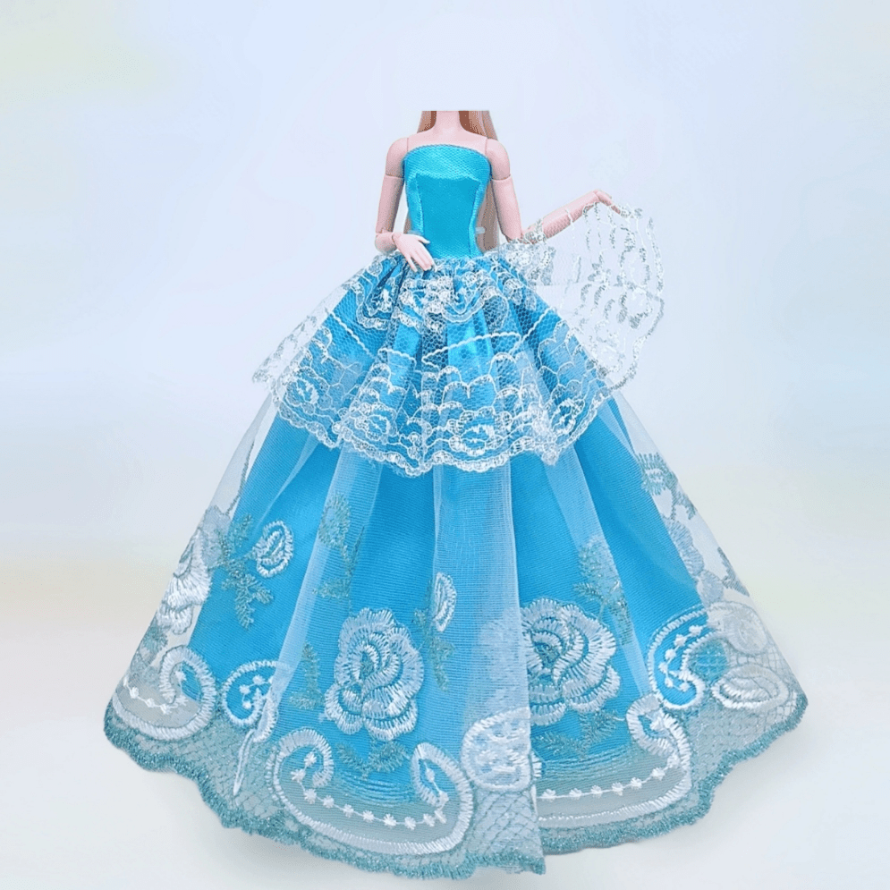 Doll Princess Ball Gown Dresses Party Evening Skirt Bridal Wedding Doll Clothes