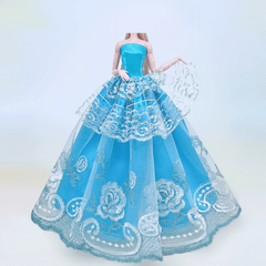 Doll Princess Ball Gown Dresses Party Evening Skirt Bridal Wedding Doll Clothes