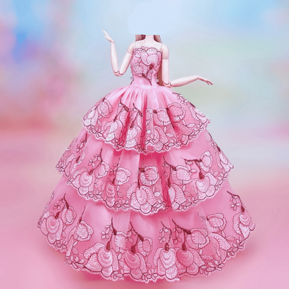 Doll Princess Ball Gown Dresses Party Evening Skirt Bridal Wedding Doll Clothes
